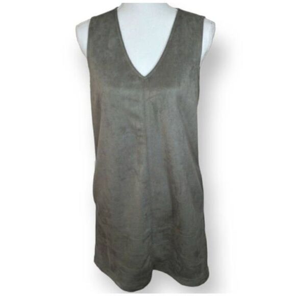 PEACH BOUTIQUE GRAY FAUX SUEDE DRESS SZ.M EUC. - Picture 2 of 8
